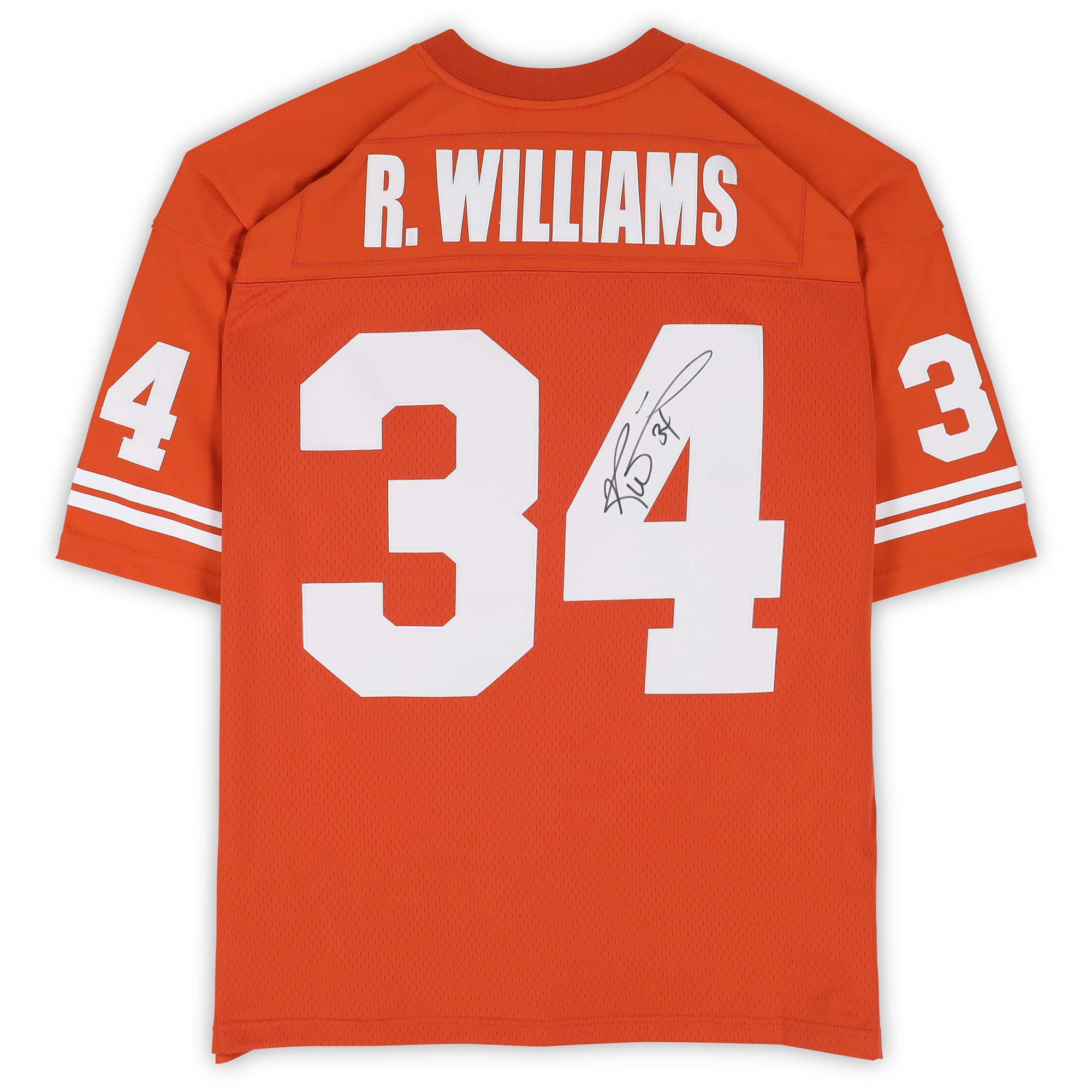 Maillot réplique orange Mitchell & Ness 1998 autographié par Ricky Williams des Miami Dolphins