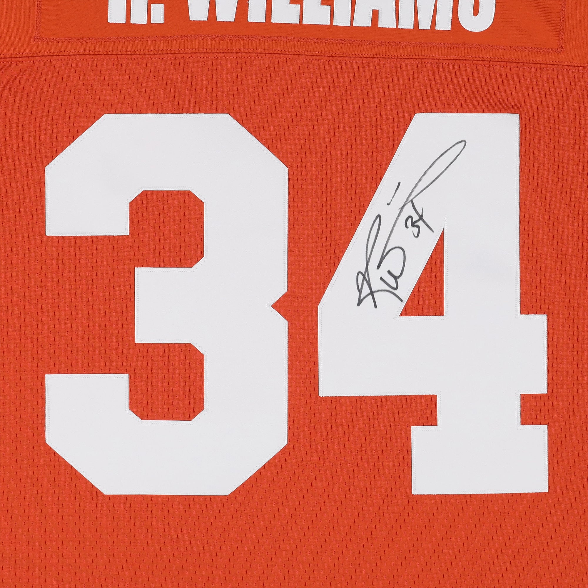 Maillot réplique orange Mitchell & Ness 1998 autographié par Ricky Williams des Miami Dolphins