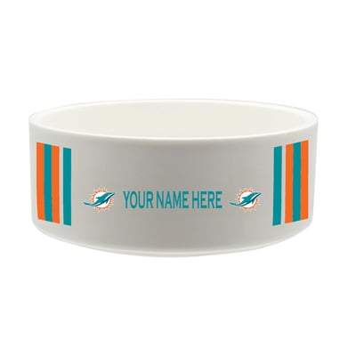 Miami Dolphins The Memory Company 35oz. Personalized Ceramic Pet Bowl