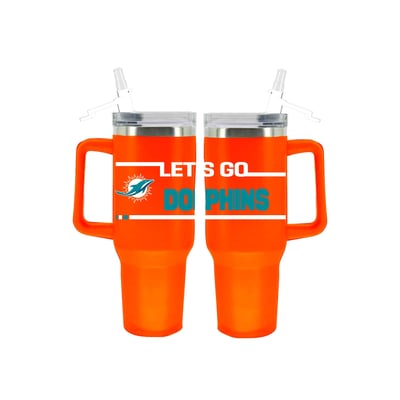 Miami Dolphins The Memory Company 40oz. Stainless Steel Team Color Tumbler with Flip Straw