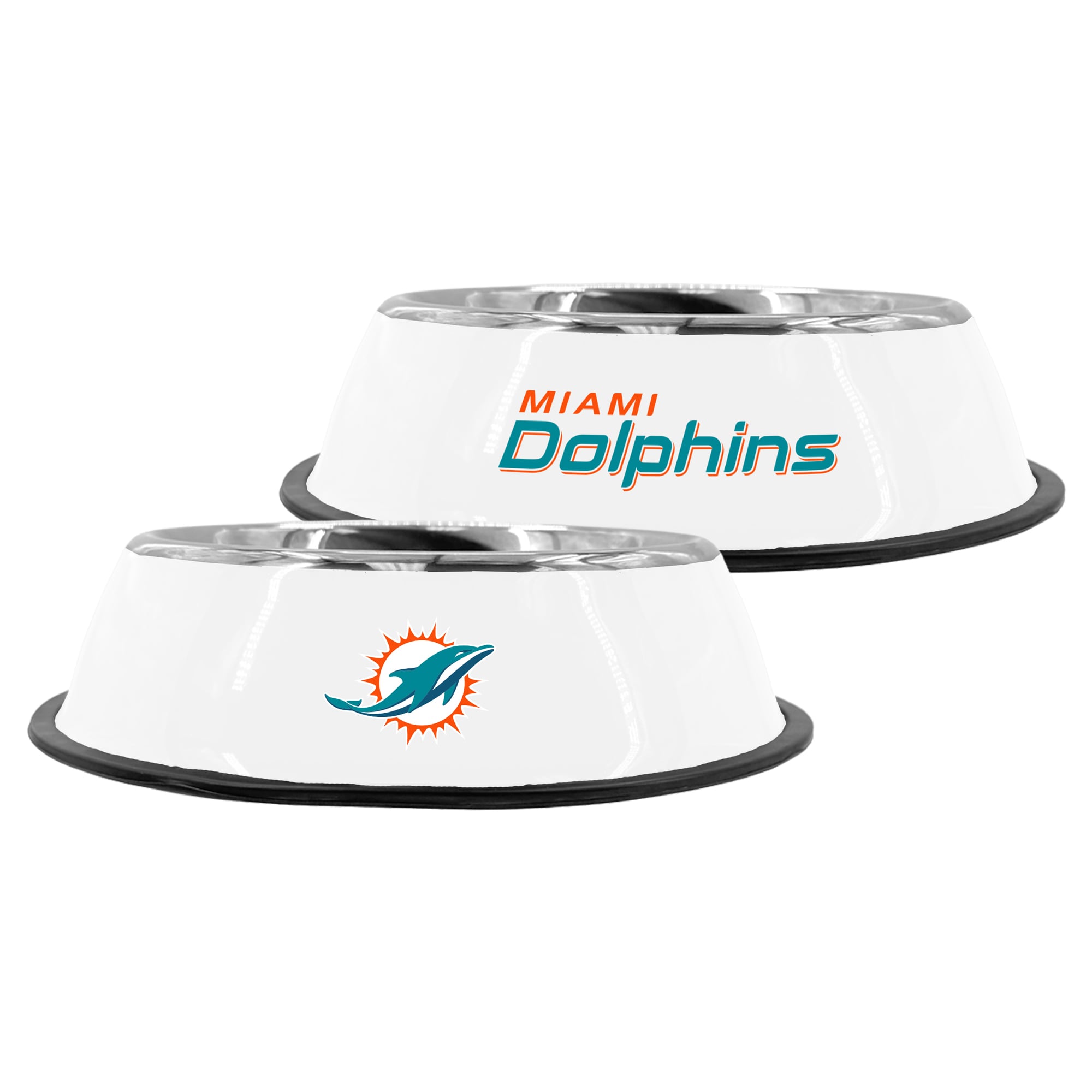Gamelle pour animaux de compagnie Miami Dolphins 9" en acier inoxydable de The Memory Company