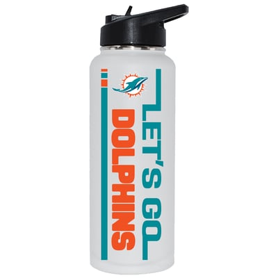 Miami Dolphins The Memory Company Let's Go 34oz. Stainless Steel Quencher Bottle