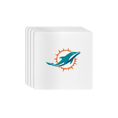 Miami Dolphins The Memory Company Square Ceramic Coaster Set