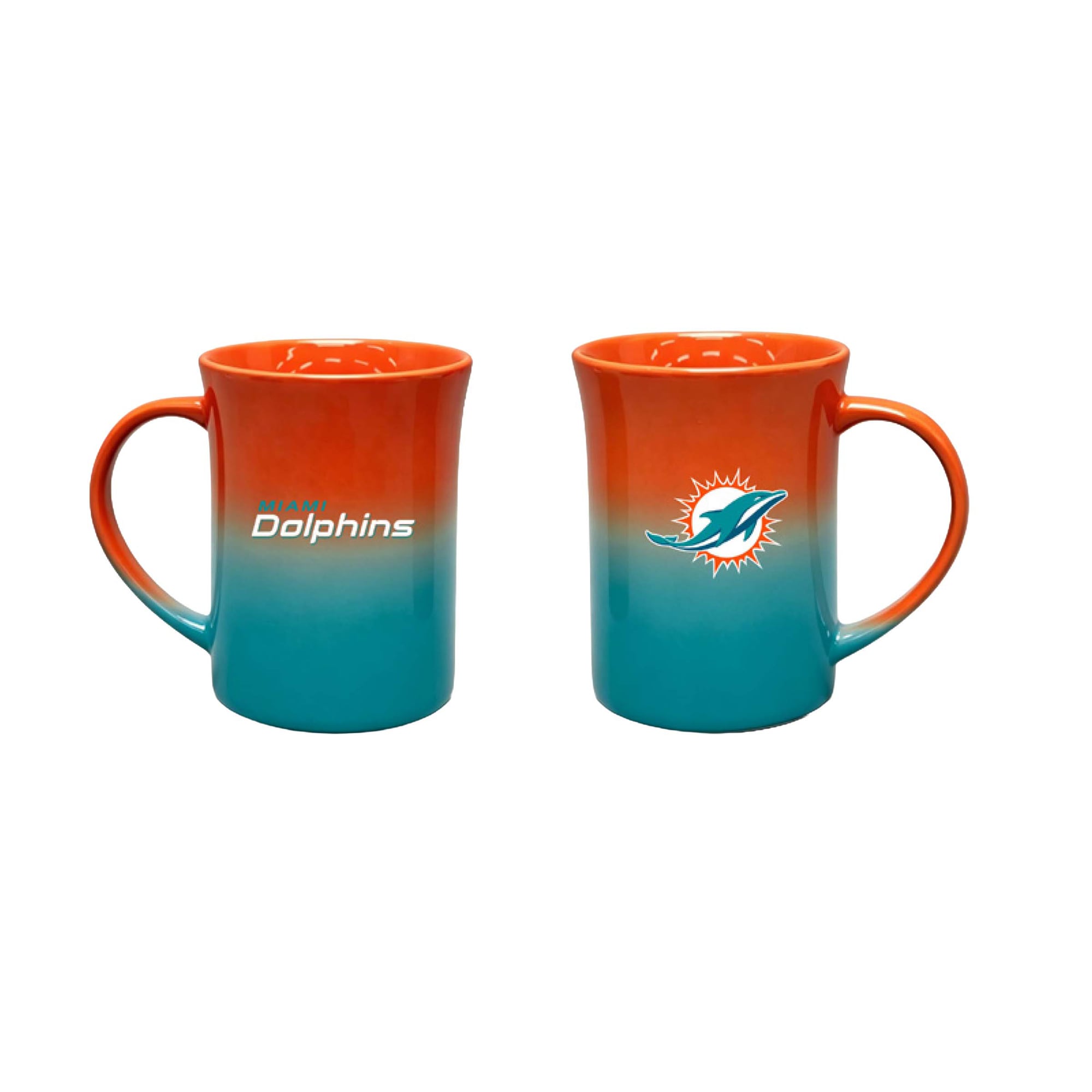 Ensemble de deux tasses en céramique ombrées de 44 cl (15 oz) Miami Dolphins de The Memory Company