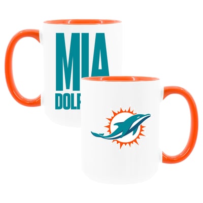 Miami Dolphins The Memory Company Two-Piece 15oz. Coffee Mug Set