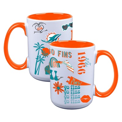 Miami Dolphins The Memory Company Two-Piece 15oz. Loco Coffee Mug Set