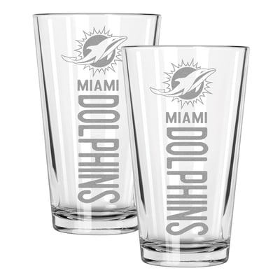 Miami Dolphins The Memory Company Two-Piece 16oz. Pinnacle Pint Glass Set