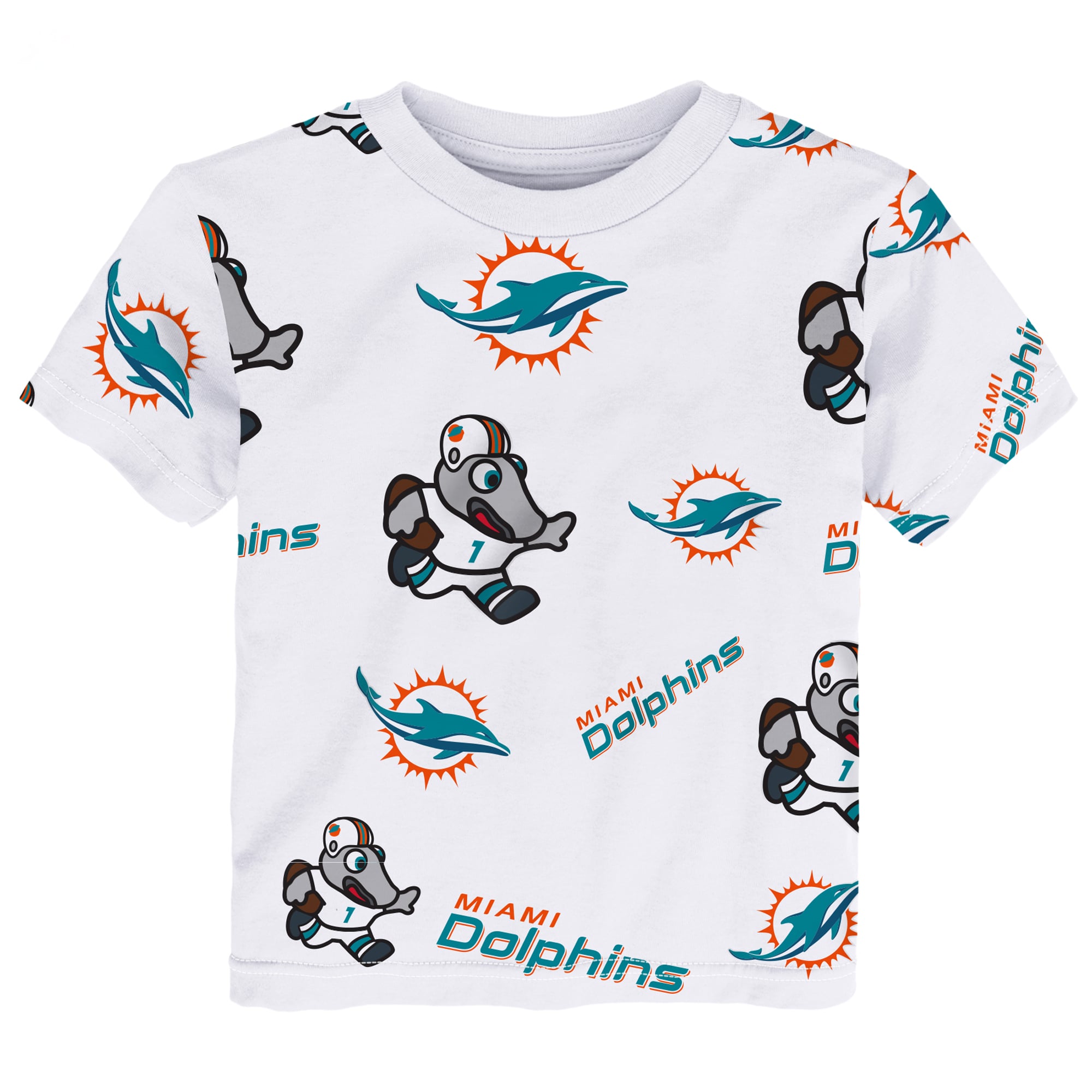 Toddler Outerstuff White Miami Dolphins Mascot Play T-Shirt
