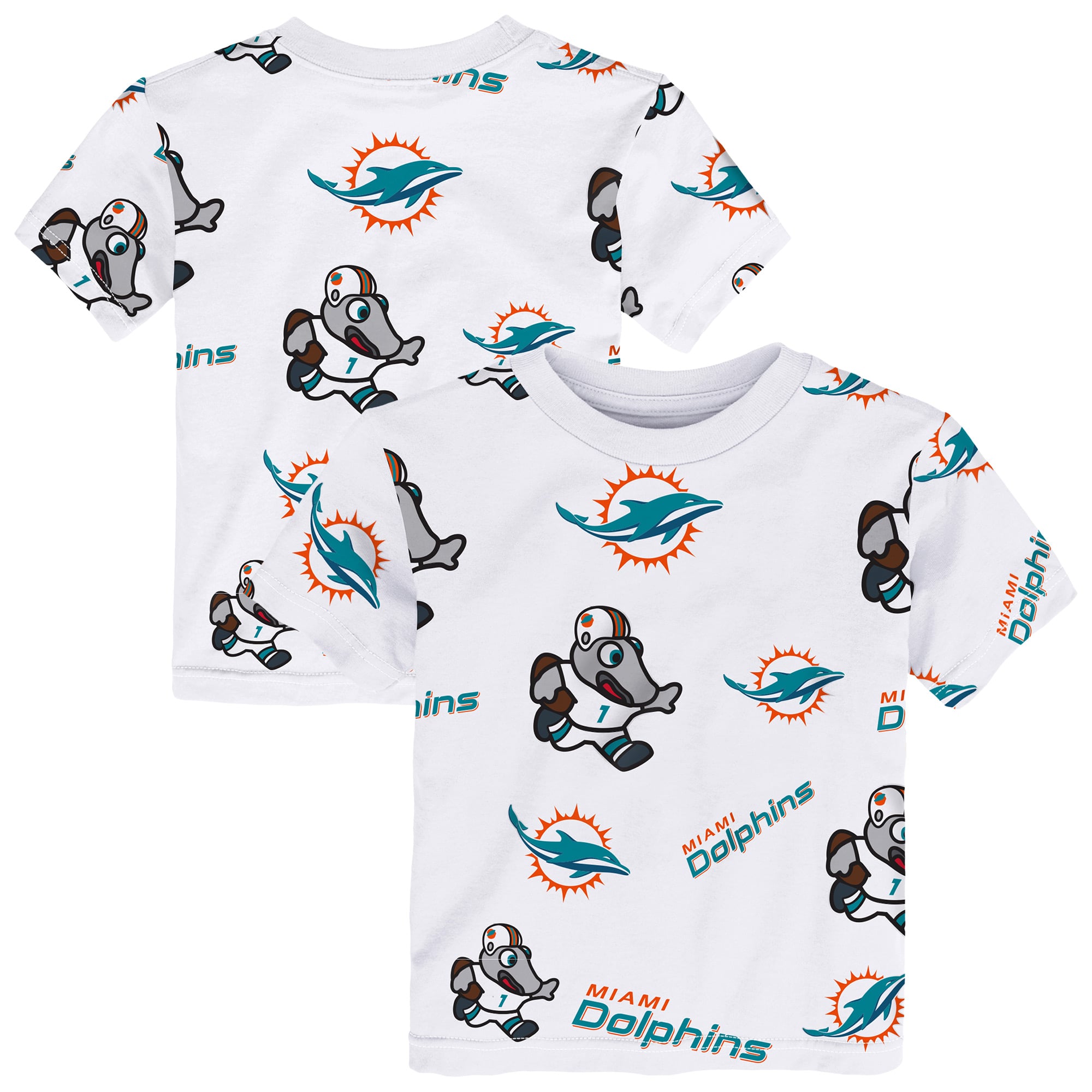 Toddler Outerstuff White Miami Dolphins Mascot Play T-Shirt