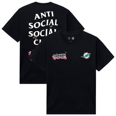 Miami Dolphins AntiSocialSocialClub x NFL Unisex Blossom T-Shirt - Black