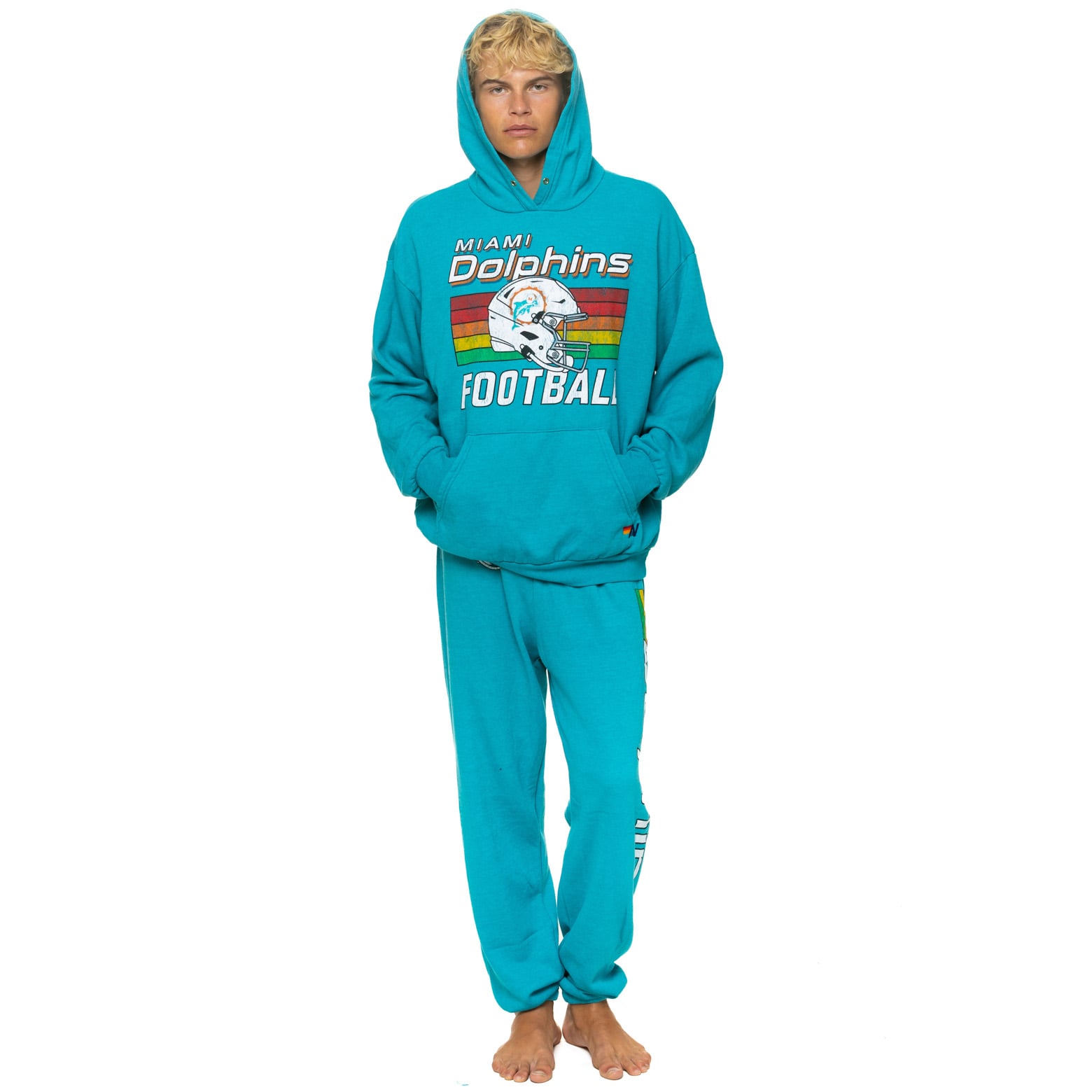 Pantalon de survêtement unisexe Aviator Nation Aqua Miami Dolphins en mélange trois matières