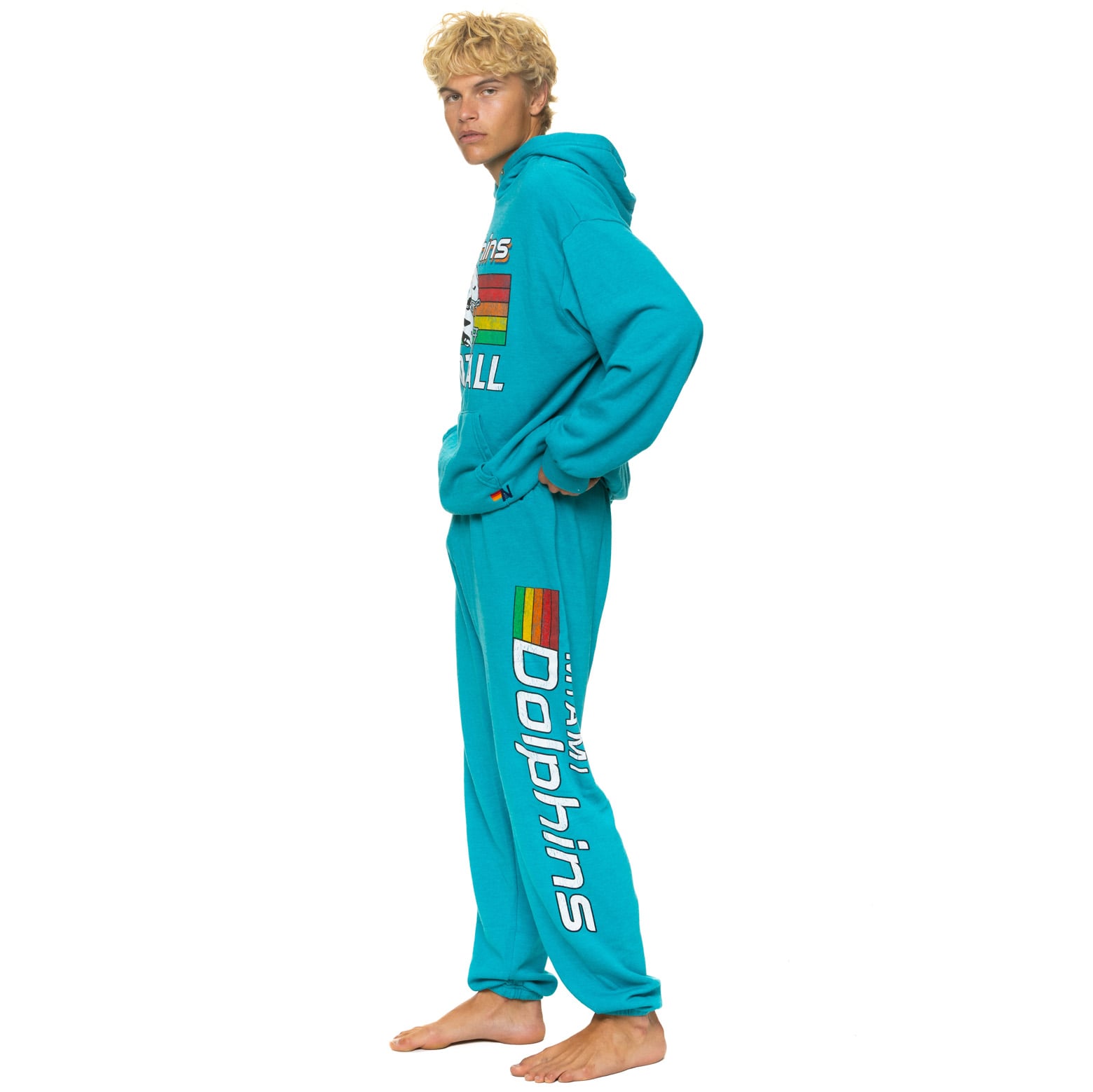 Pantalon de survêtement unisexe Aviator Nation Aqua Miami Dolphins en mélange trois matières