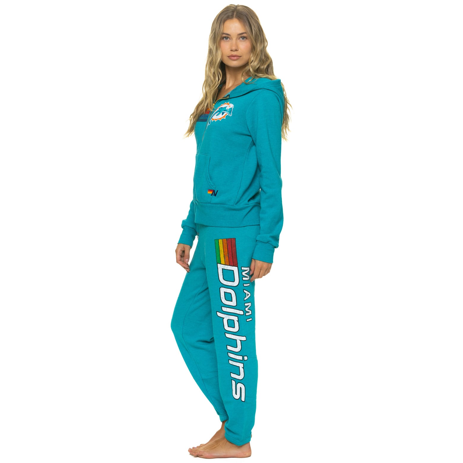 Pantalon de survêtement unisexe Aviator Nation Aqua Miami Dolphins en mélange trois matières