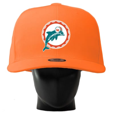  Miami Dolphins Noggin Boss Unisex Throwback Logo Oversized Hat - Orange