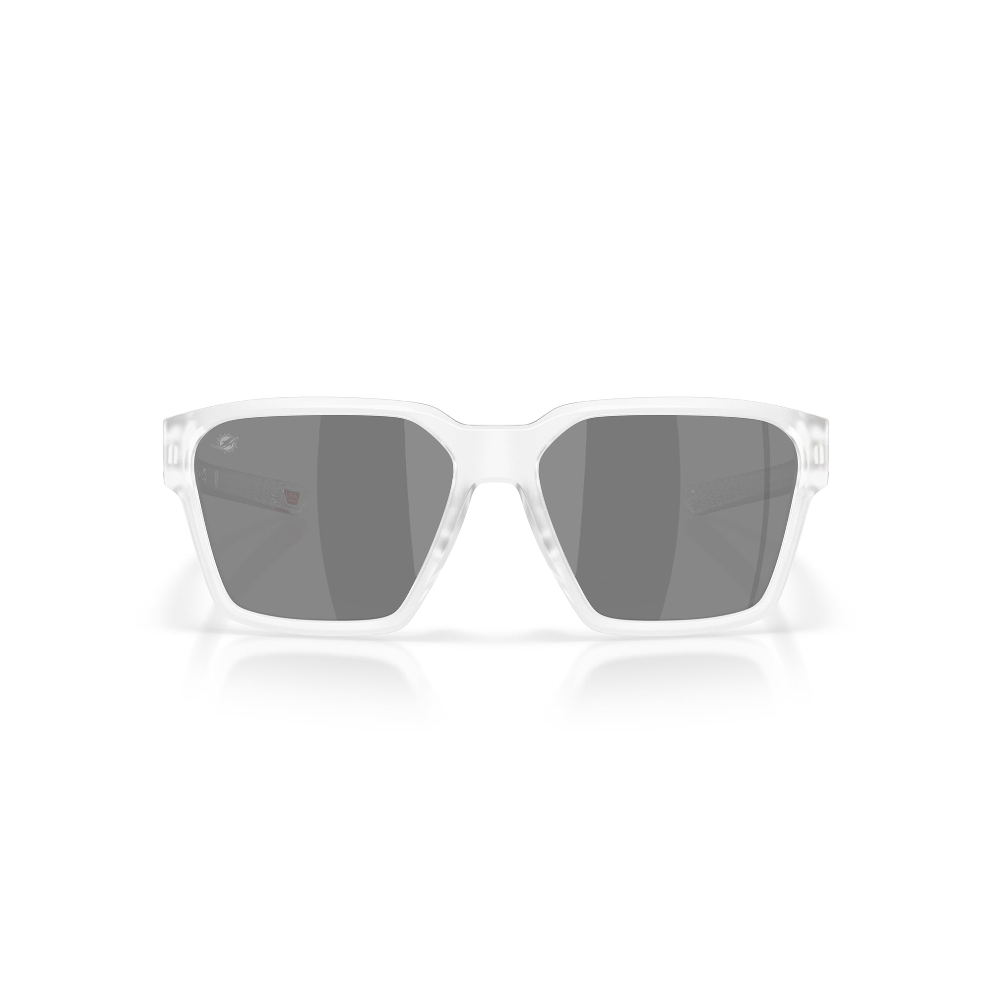 Unisex Oakley Miami Dolphins Briza Matte Clear Sunglasses with Prizm Black Polarized Lenses