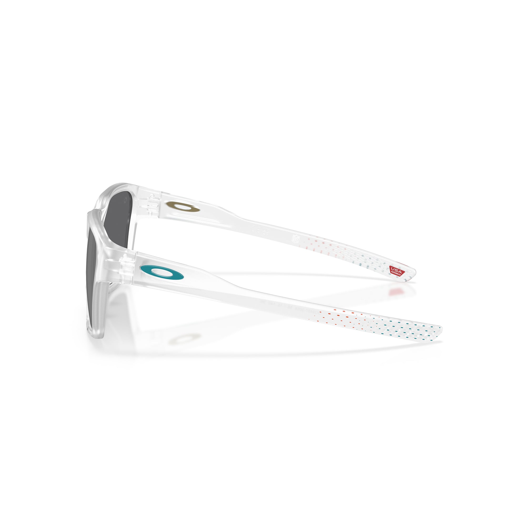 Unisex Oakley Miami Dolphins Briza Matte Clear Sunglasses with Prizm Black Polarized Lenses