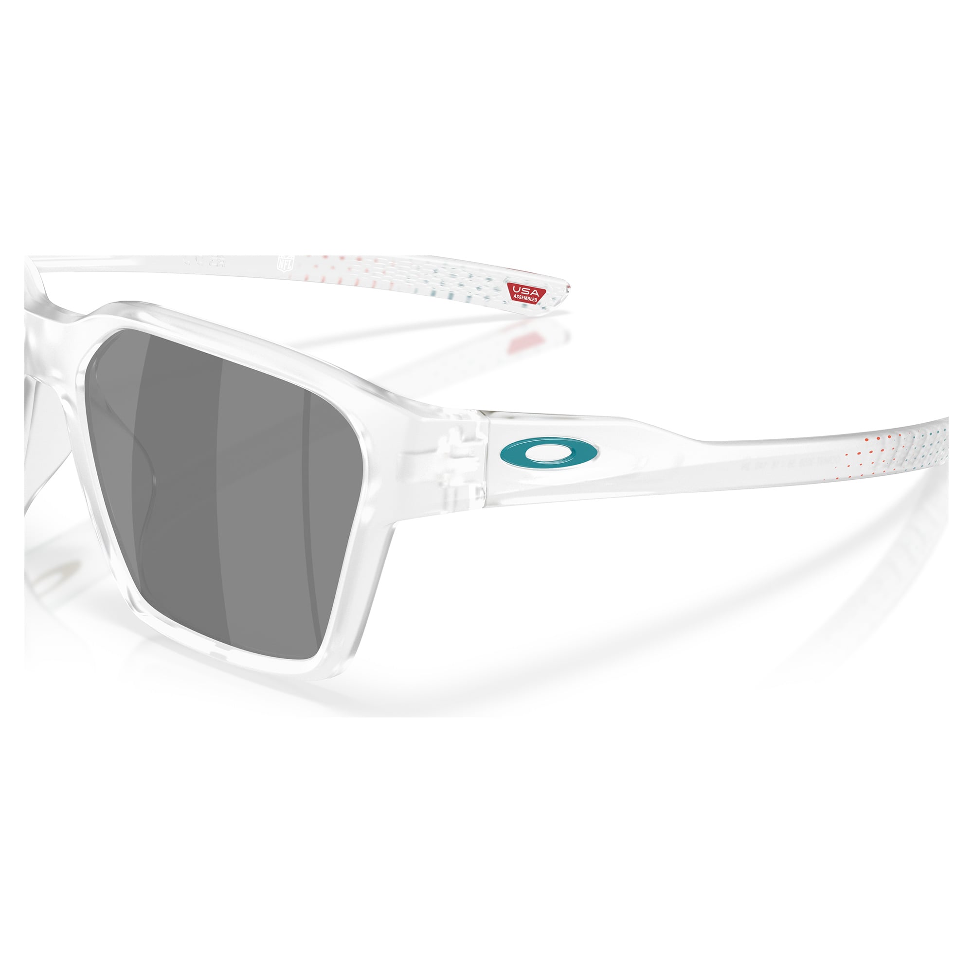 Unisex Oakley Miami Dolphins Briza Matte Clear Sunglasses with Prizm Black Polarized Lenses