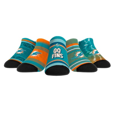  Miami Dolphins Rock Em Unisex Super Fan Five-Pack Low-Cut Socks Set - 