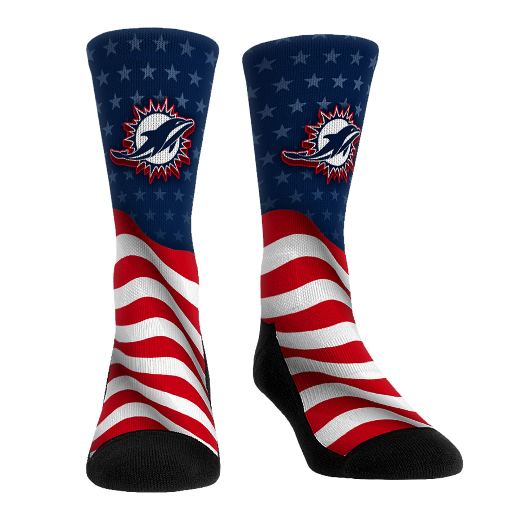 Unisex Rock Em Socks Miami Dolphins Patriotic Flag Crew