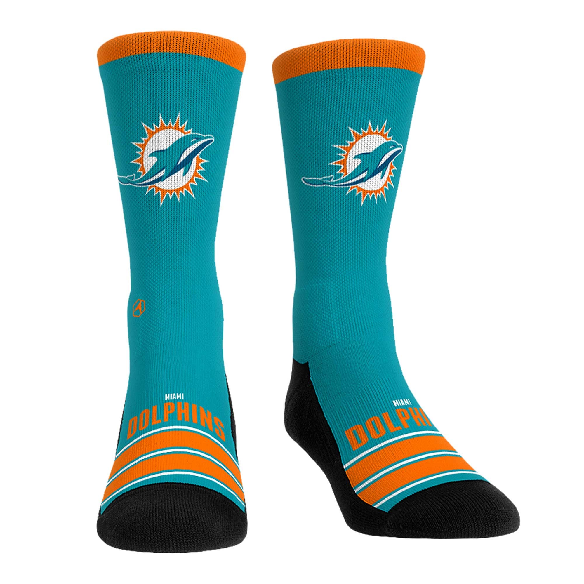 Chaussettes unisexes Rock Em Turquoise Miami Dolphins à rayures pour les matchs