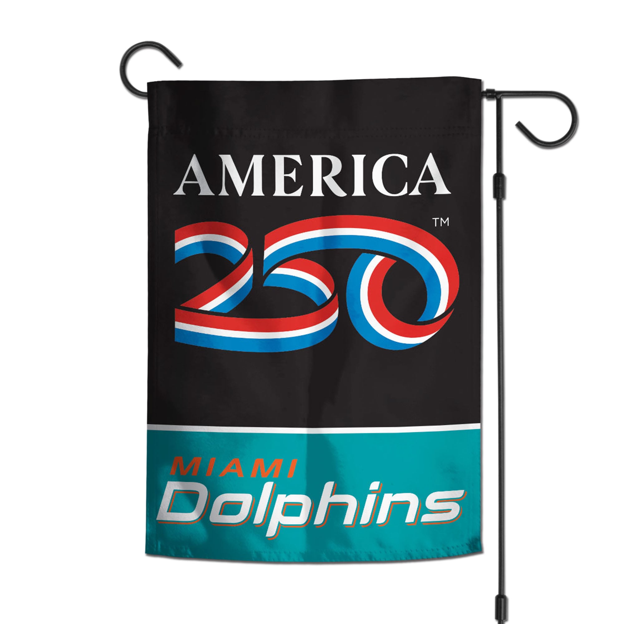 WinCraft Miami Dolphins 12" x 18" Double-Sided America 250 Garden Flag