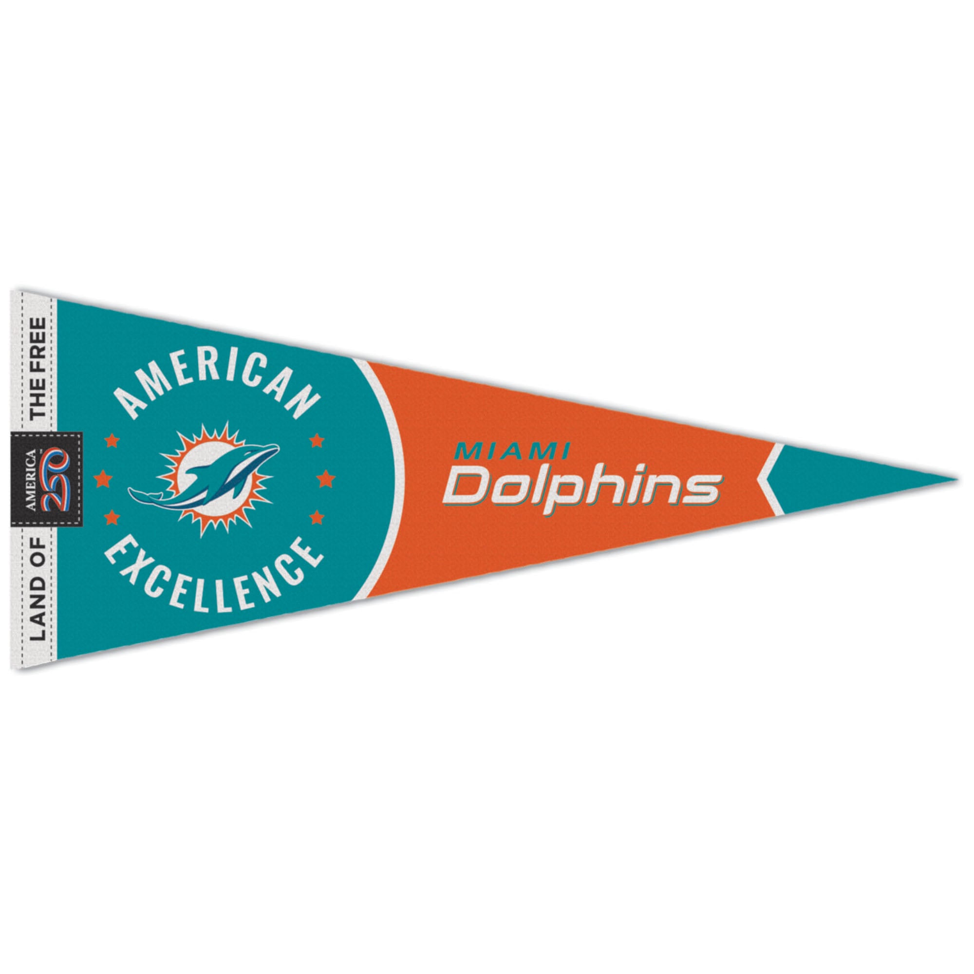 Fanion WinCraft Miami Dolphins 12" x 30" America 250 Premium