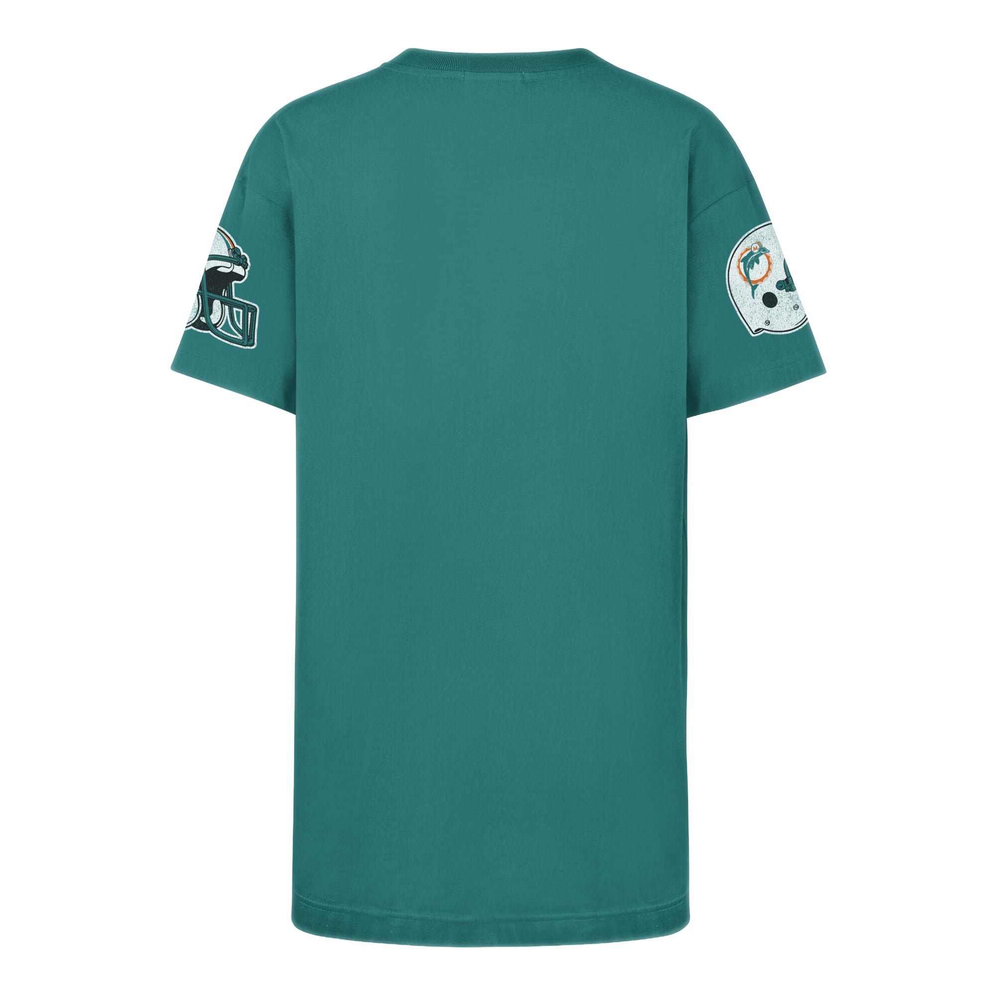 Women's '47  Aqua Miami Dolphins Oversized Gemstone Swash T-Shirt Dress