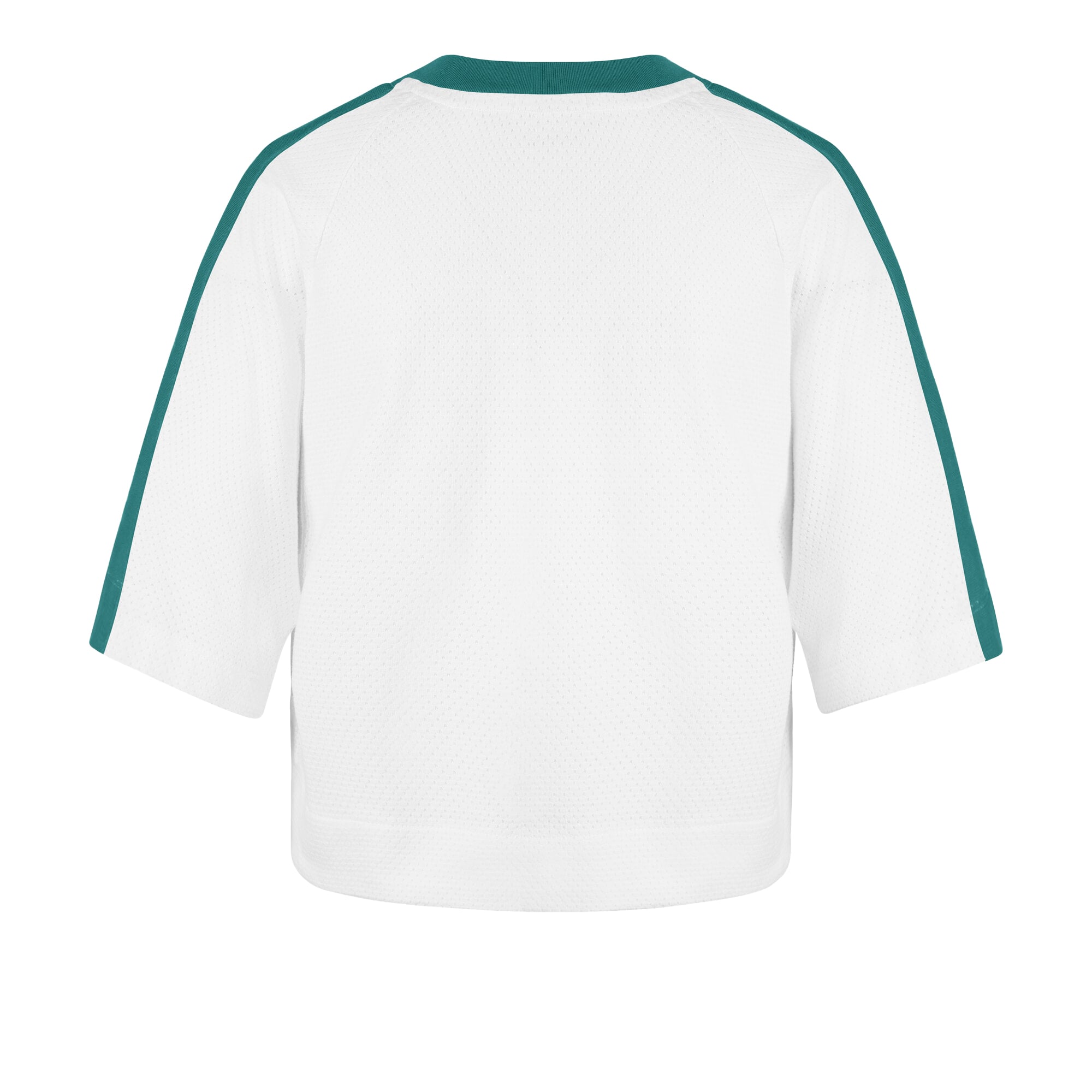 Women's '47 White Miami Dolphins Big Overarch Drop Needle Raglan V-Neck T-Shirt