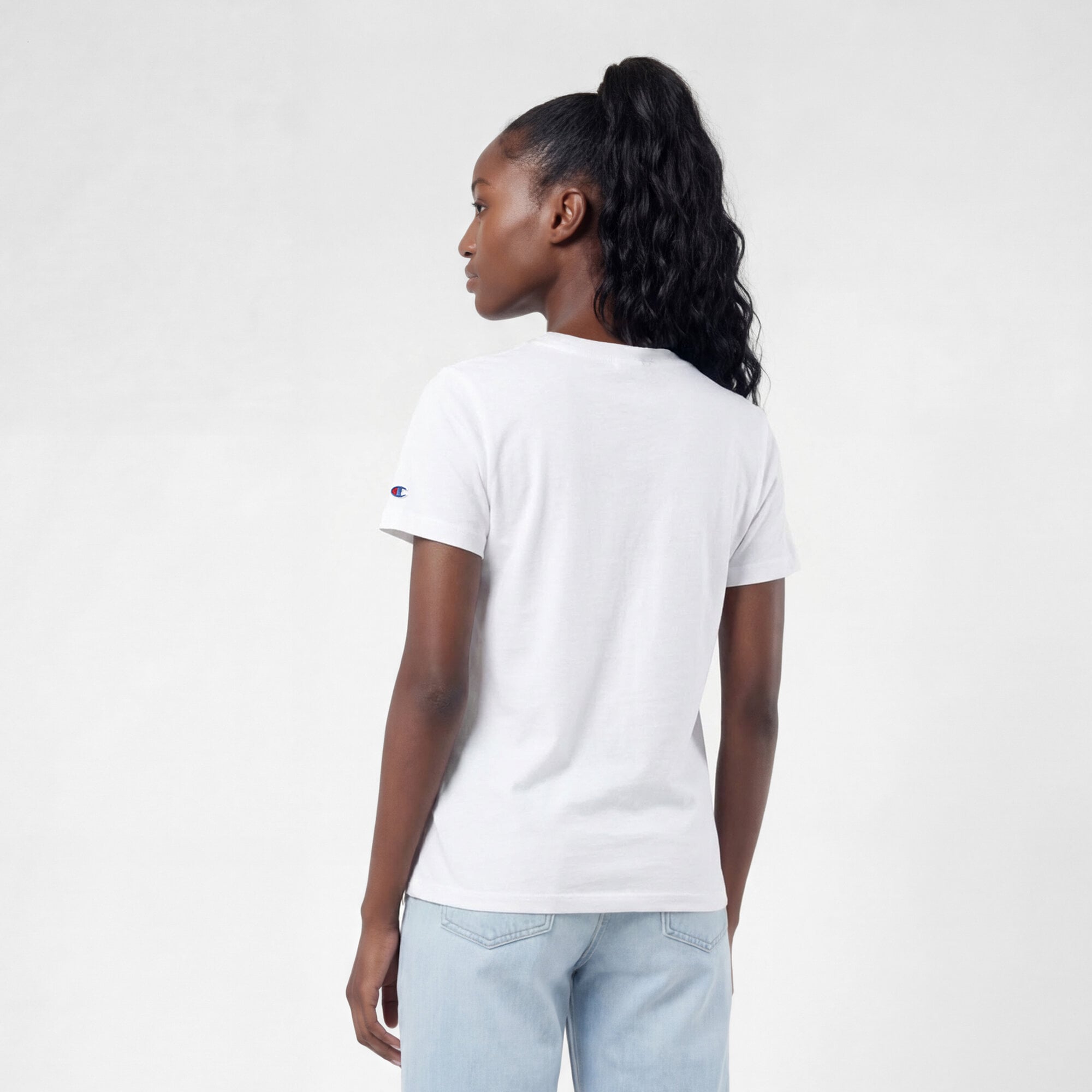 Women's Champion White Miami Dolphins Arched Over Logo T-Shirt