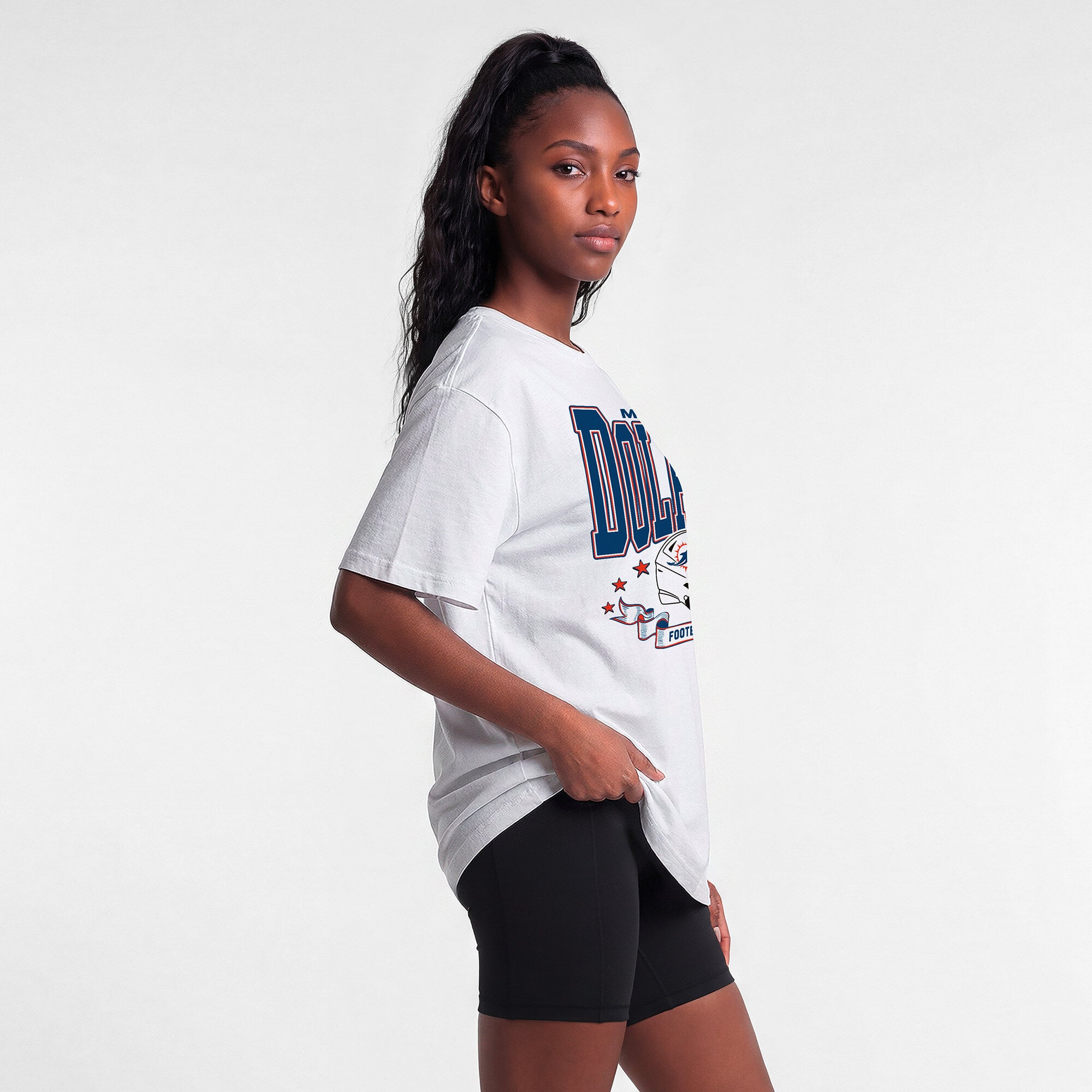 Women's Champion White Miami Dolphins Oversized T-Shirt
