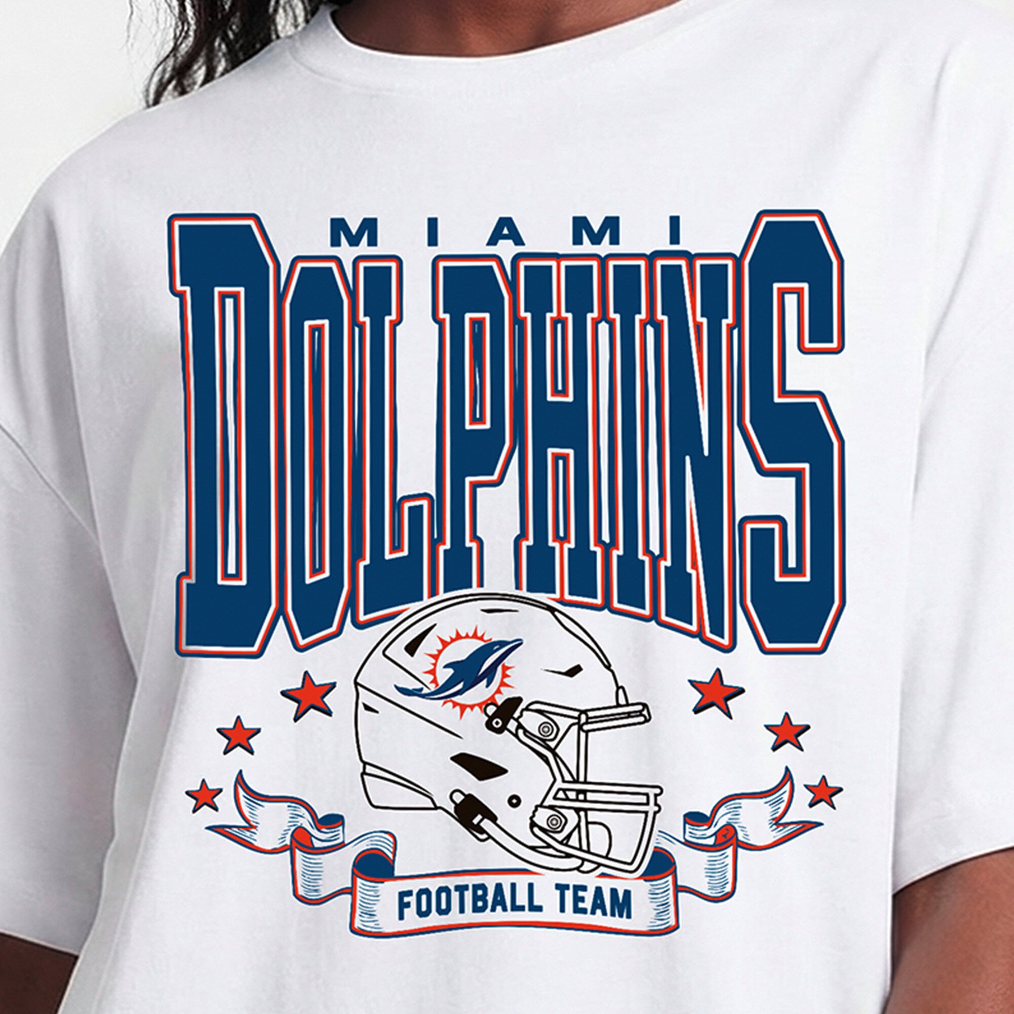 Women's Champion White Miami Dolphins Oversized T-Shirt