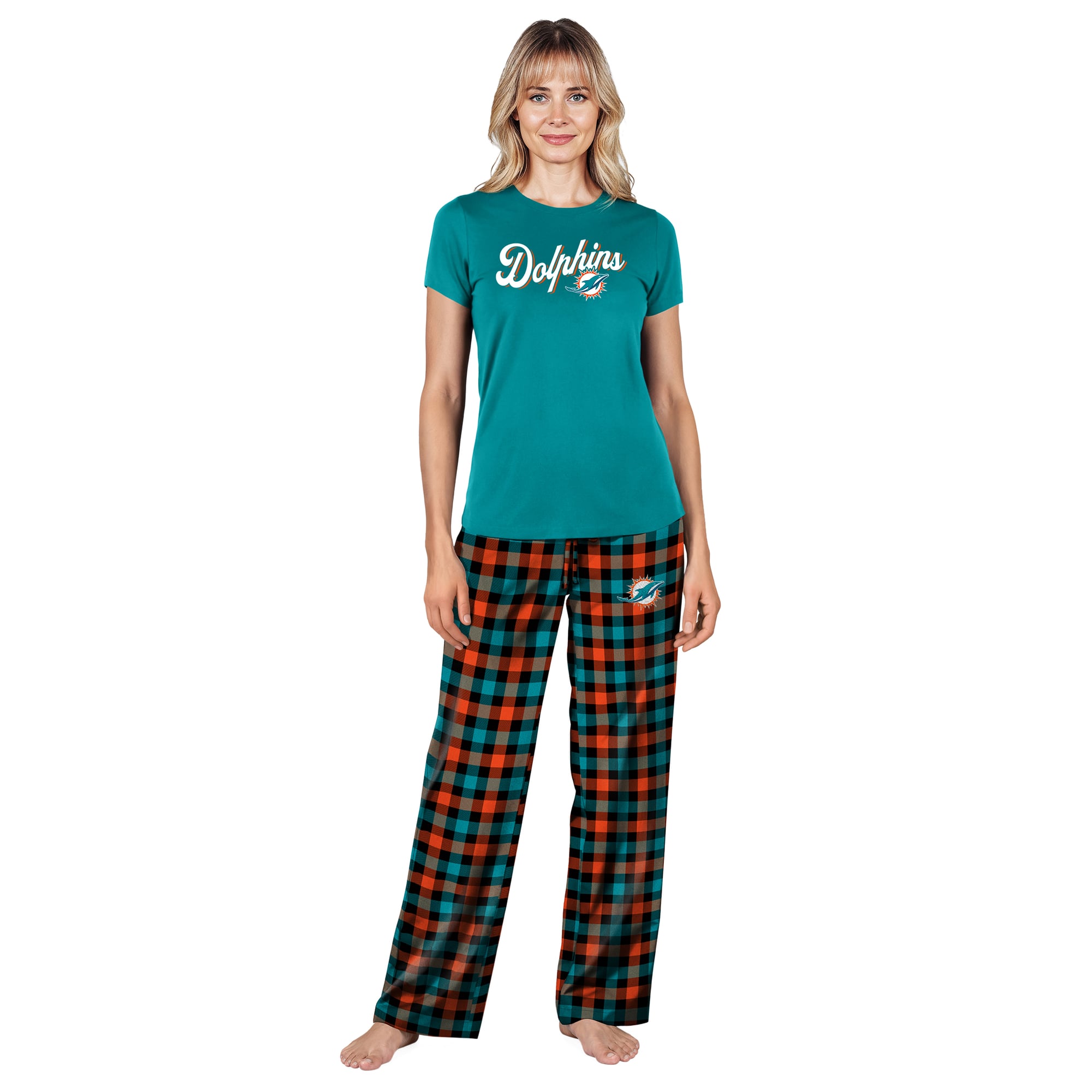 Women's Concepts Sport  Aqua Miami Dolphins Highland Sleep Set