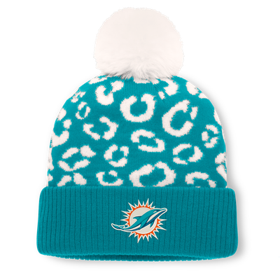 Miami Dolphins Fanatics Women's Blur Cuffed Knit Hat with Pom - Aqua