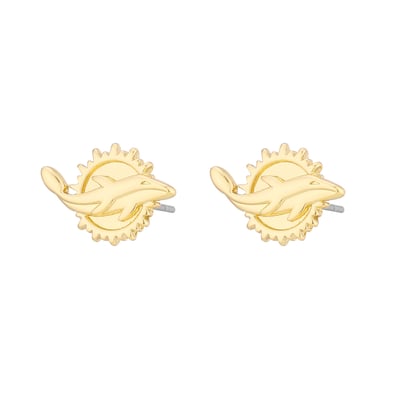  Miami Dolphins LUV AJ Women's Logo Stud Earrings - Gold