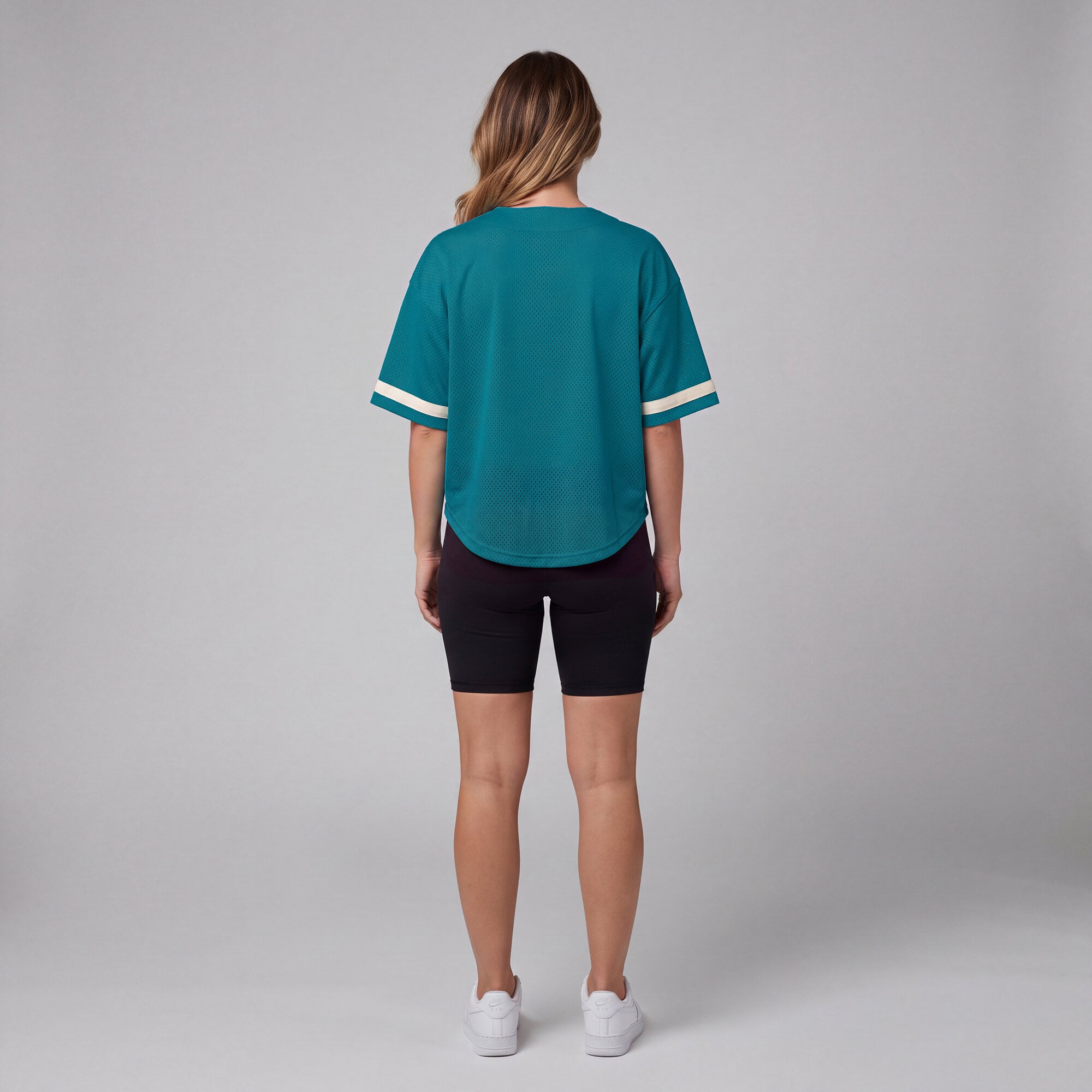 Maillot de baseball rétro Roots des Miami Dolphins, couleur aqua, pour femmes, Mitchell & Ness