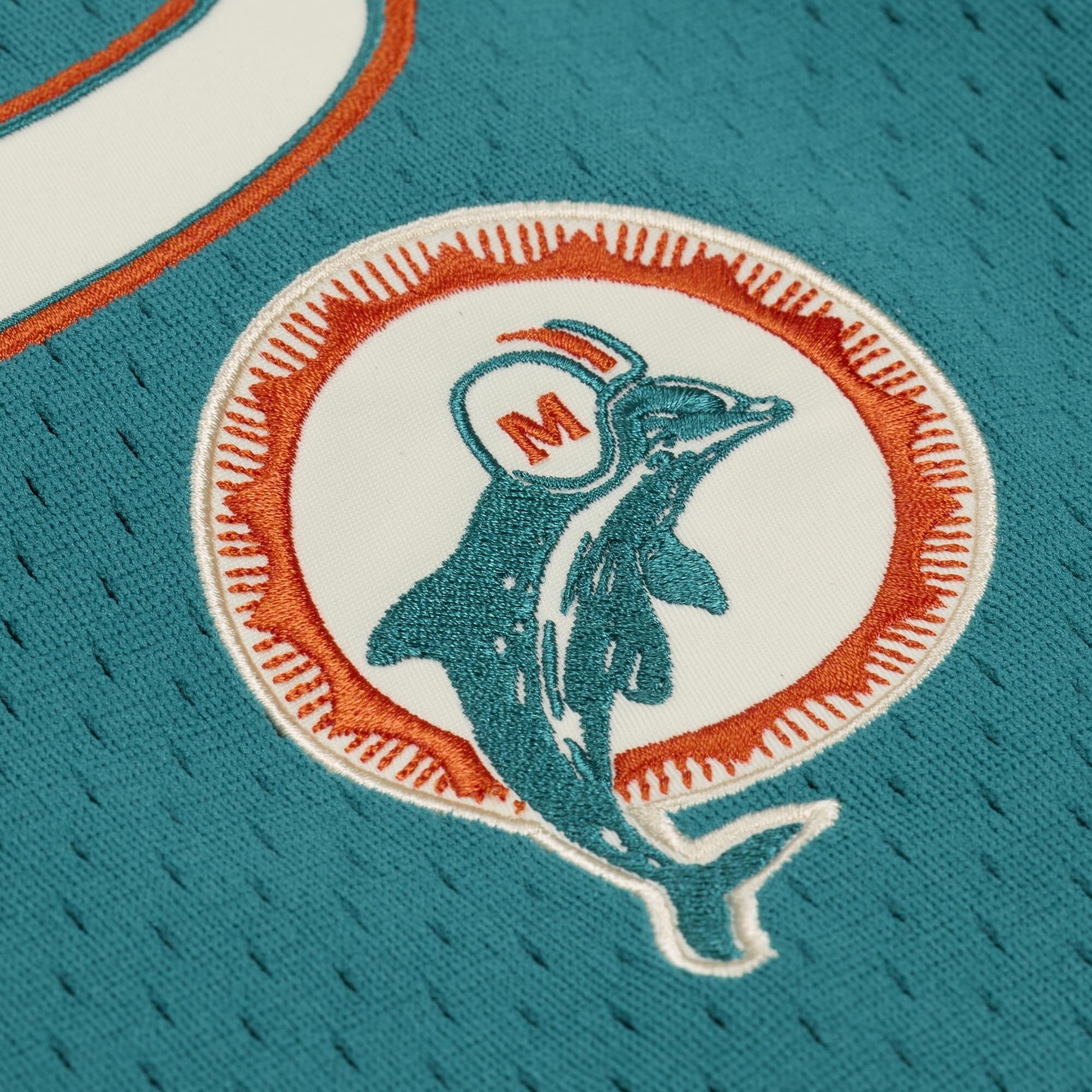 Maillot de baseball rétro Roots des Miami Dolphins, couleur aqua, pour femmes, Mitchell & Ness