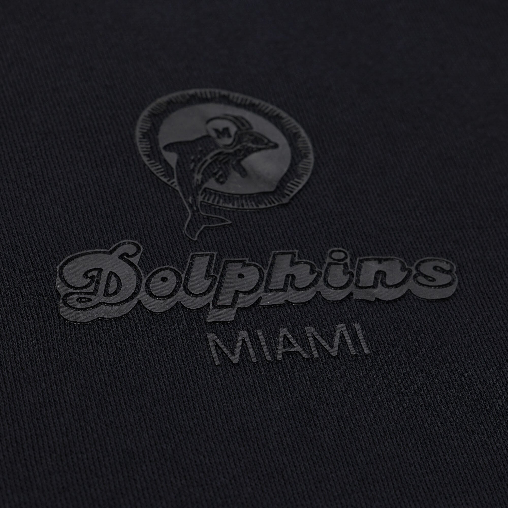 Women's Mitchell & Ness Black Miami Dolphins Core Essentials Micro Logo Fleece Sweatshirt