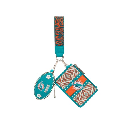 Miami Dolphins Montana West Women's Wallet & Football Charm Wristlet