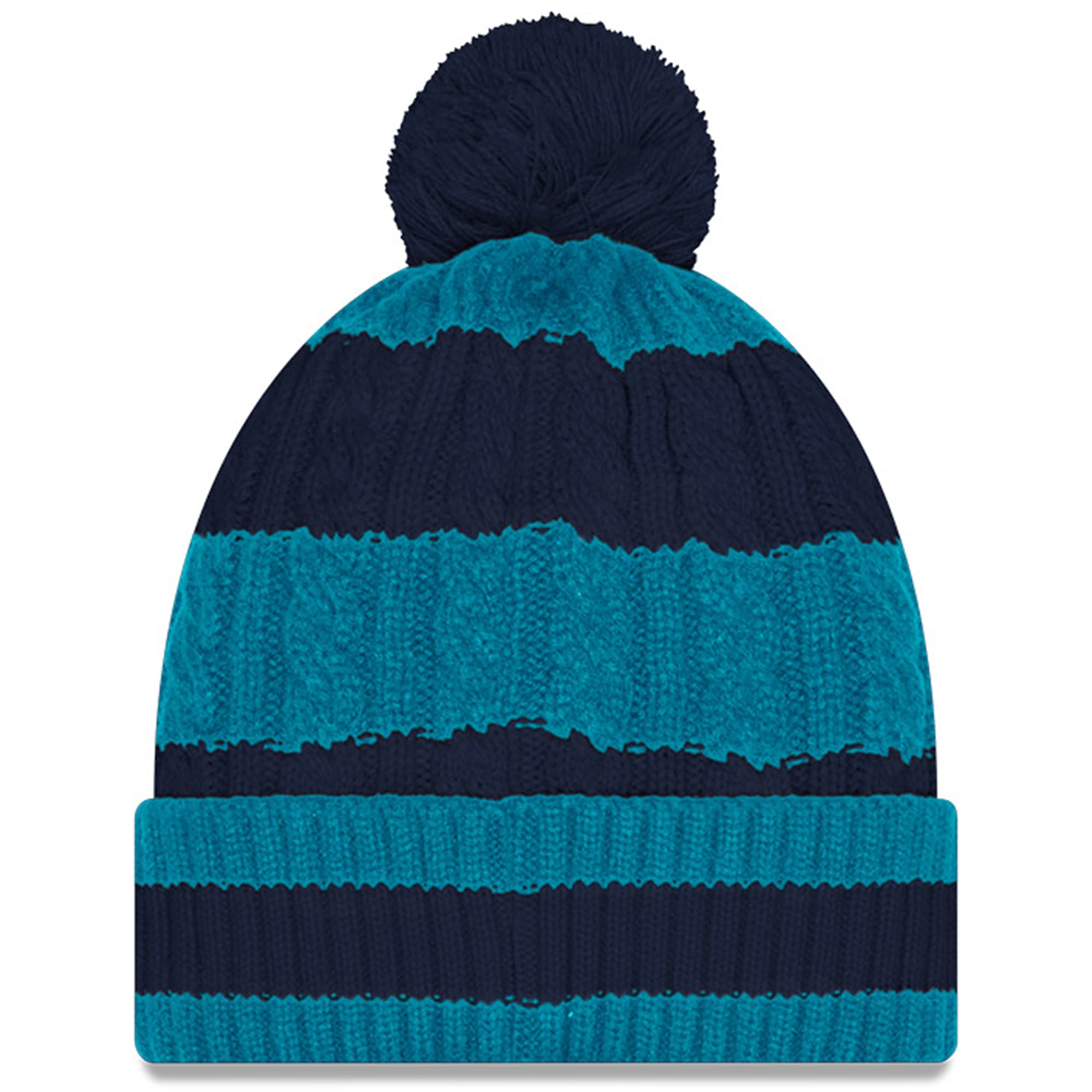 Women's New Era Aqua Miami Dolphins Rivalries Collection Braided Cuffed Knit Hat with Pom
