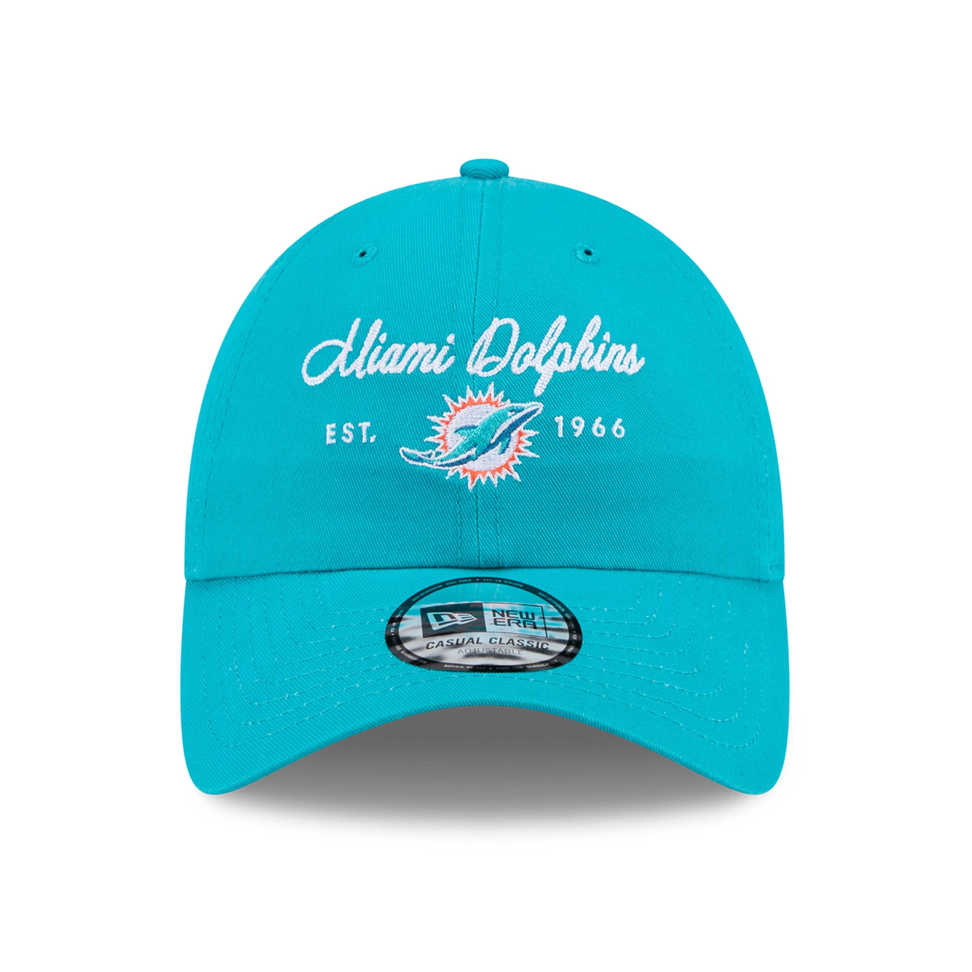 Women's New Era Aqua Miami Dolphins Script Casual Classic Adjustable Hat
