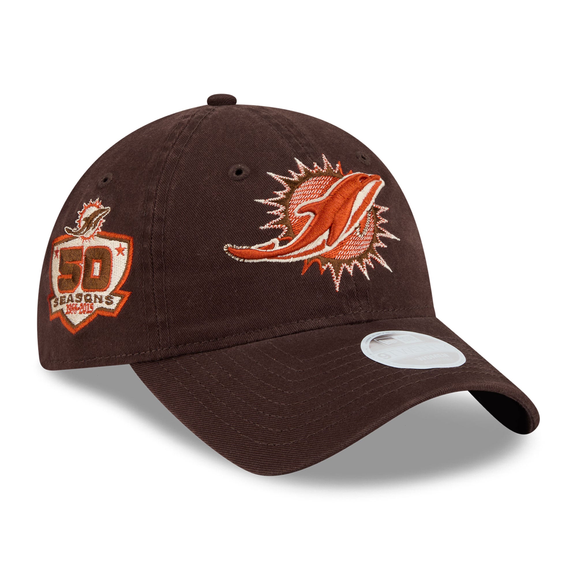 Casquette ajustable New Era 9TWENTY marron Miami Dolphins Pumpkin Spice pour femme