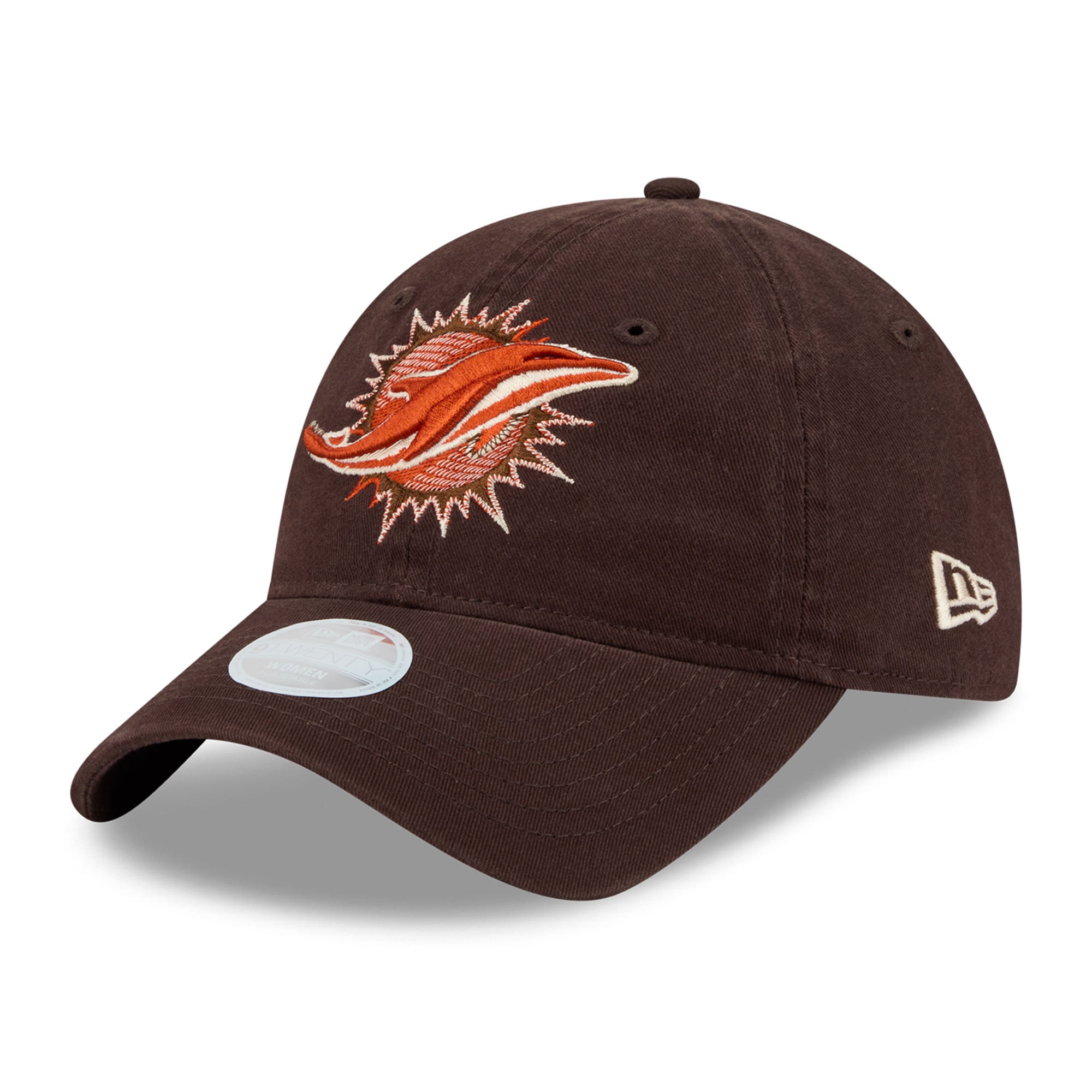 Casquette ajustable New Era 9TWENTY marron Miami Dolphins Pumpkin Spice pour femme