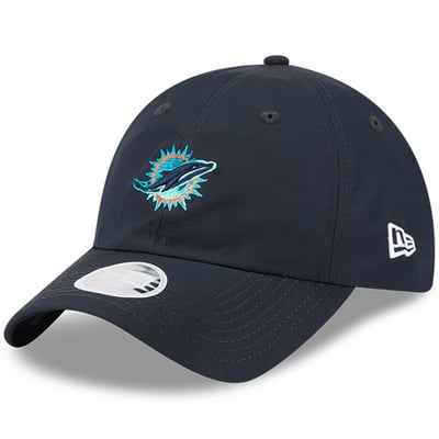  Miami Dolphins New Era Women's Rivalries Collection Pony Tail Adjustable Hat - Navy
