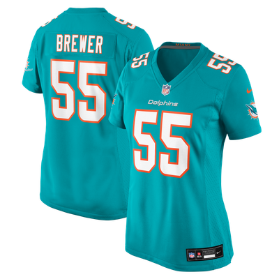 Aaron Brewer Miami Dolphins Nike Women's Game Jersey - Aqua