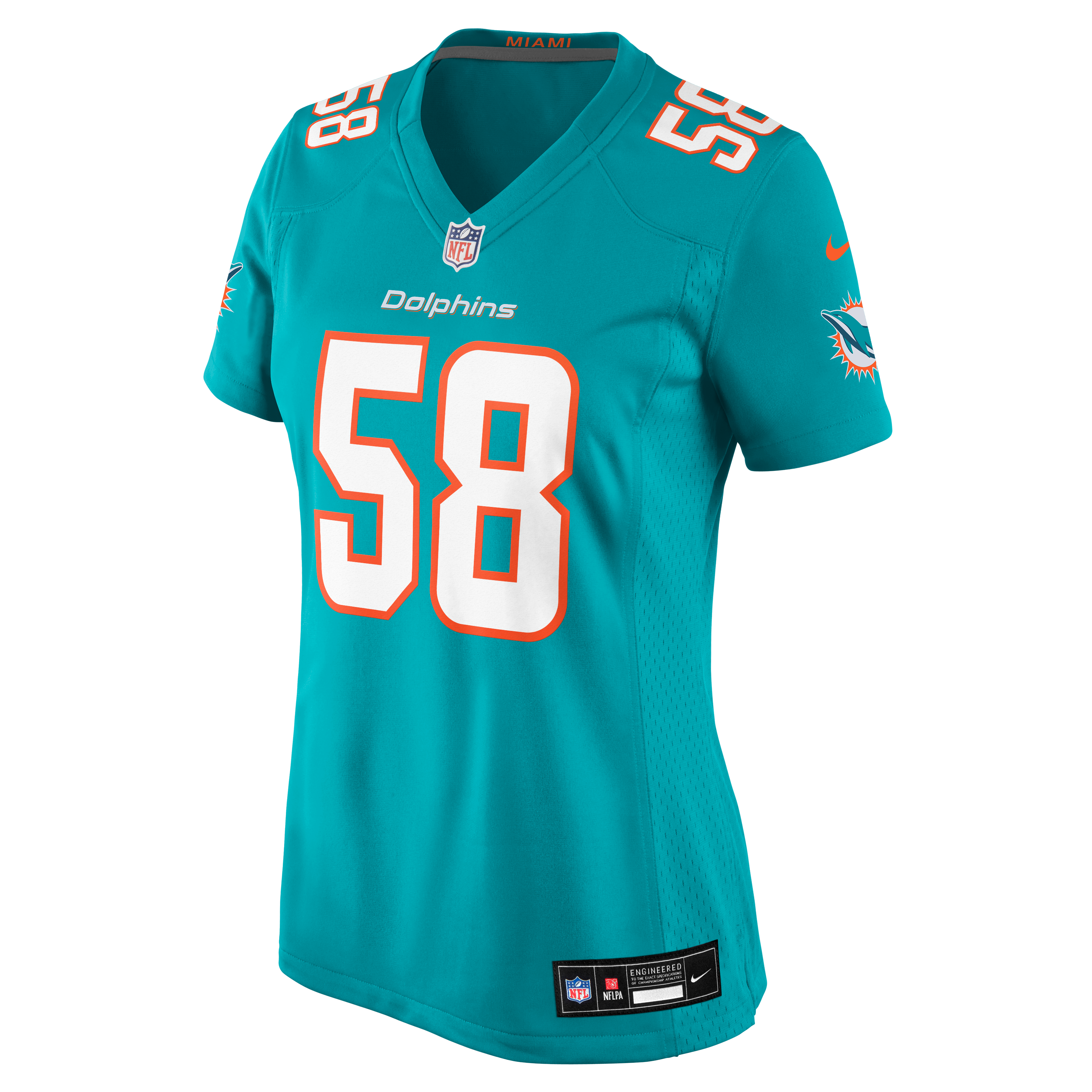Women's Nike Andre Jones Jr. Aqua Miami Dolphins Team Game Jersey
