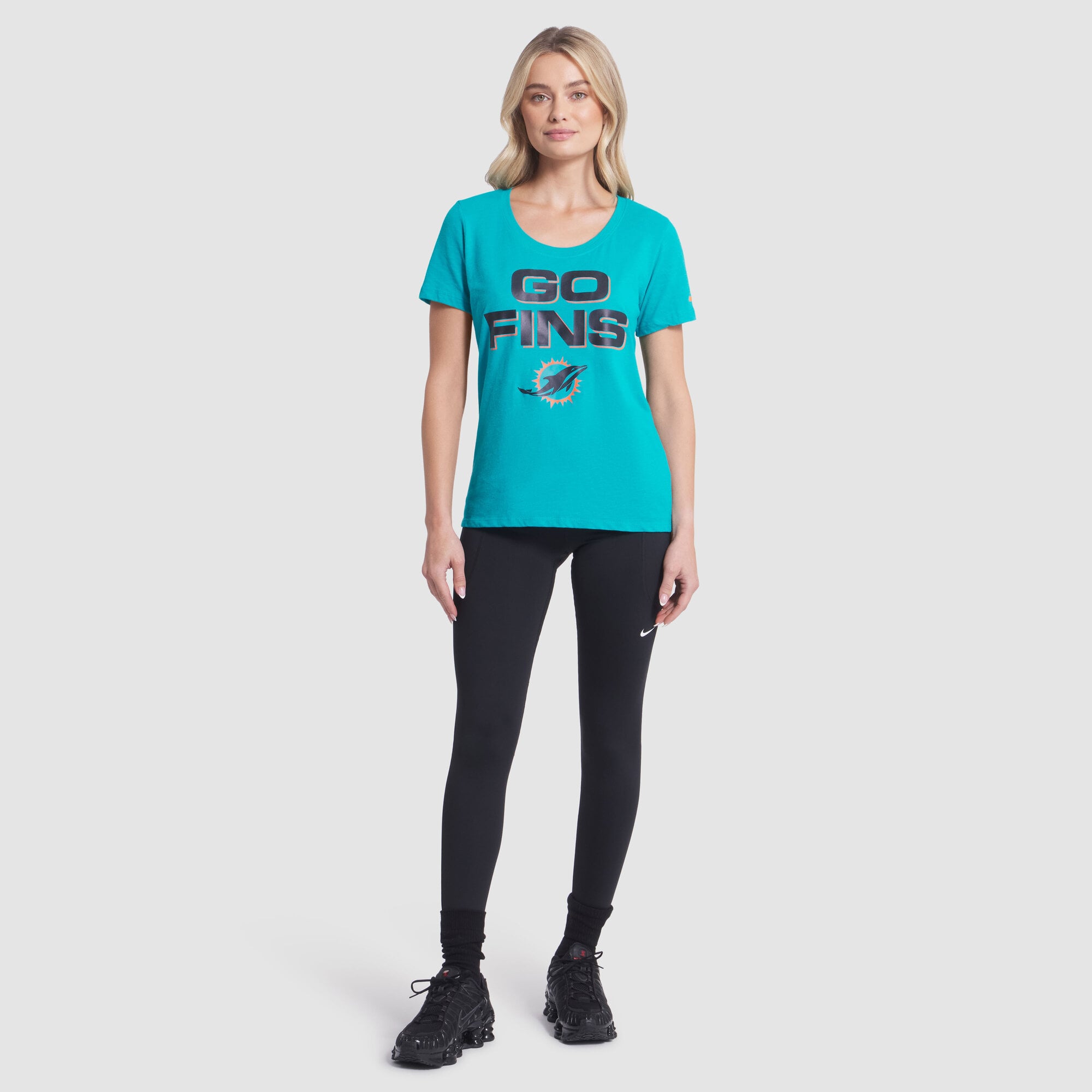 Women's Nike Aqua Miami Dolphins Rivalries Collection Slub Dri-FIT T-Shirt