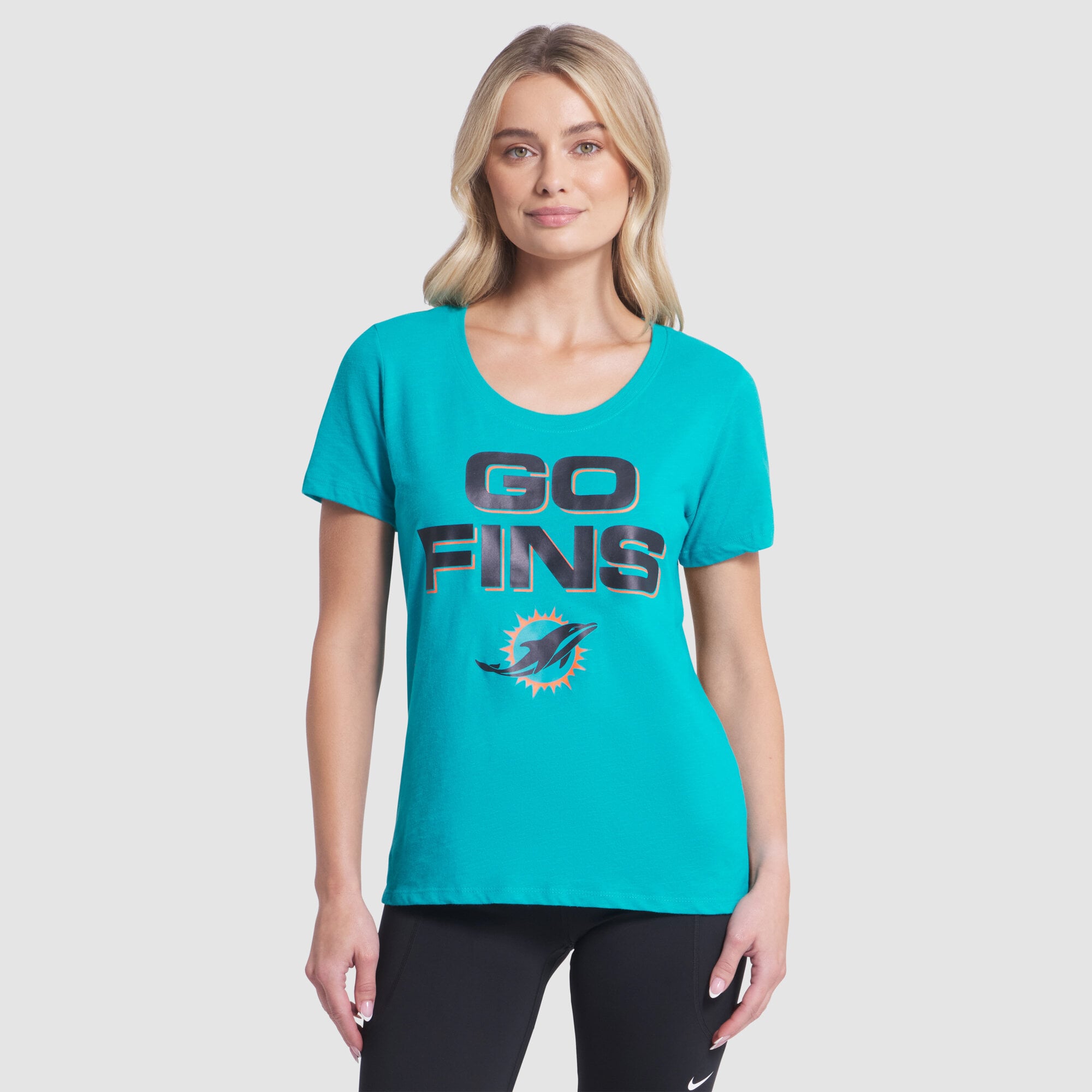 Women's Nike Aqua Miami Dolphins Rivalries Collection Slub Dri-FIT T-Shirt