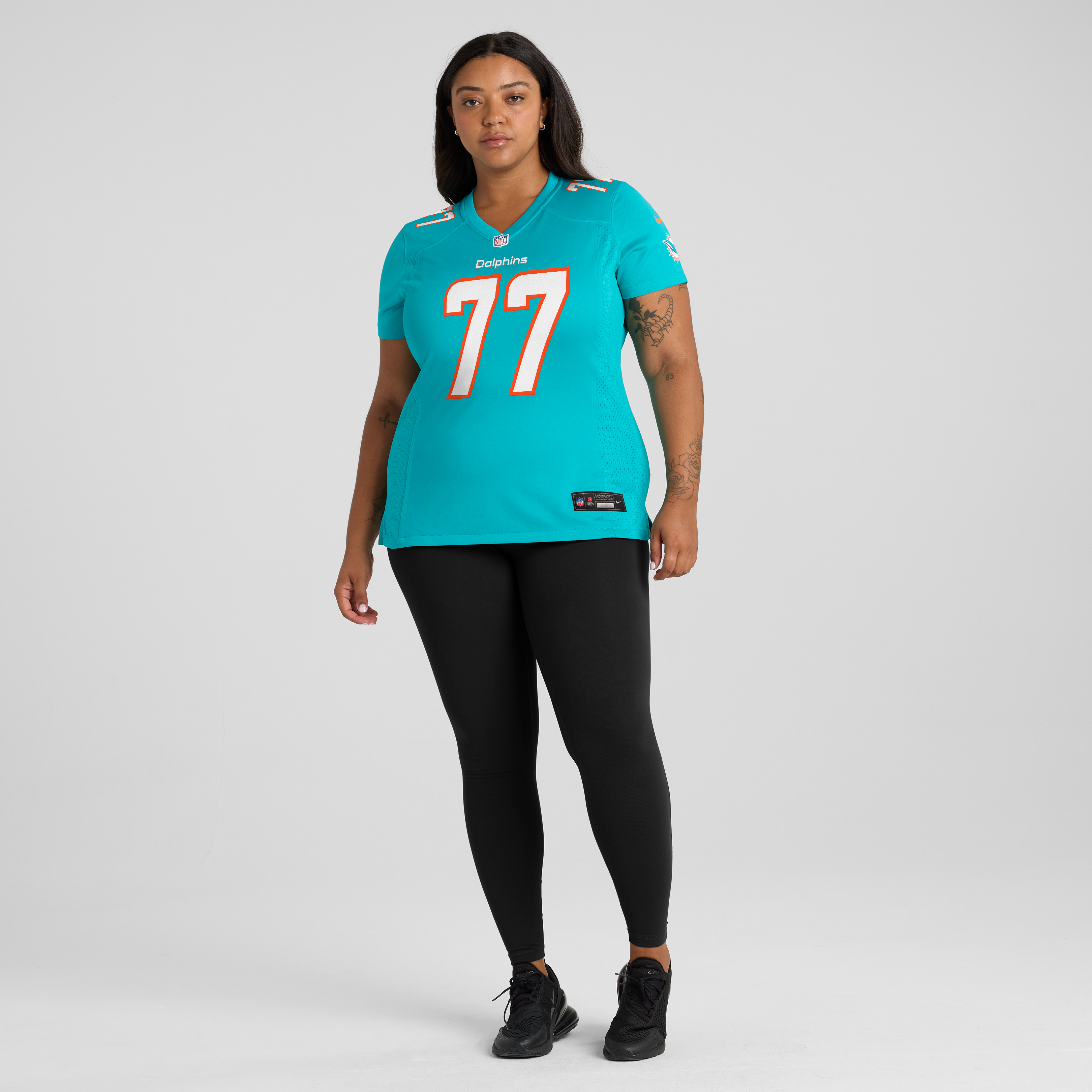 Women's Nike Caedan Wallace Aqua Miami Dolphins Team Game Jersey
