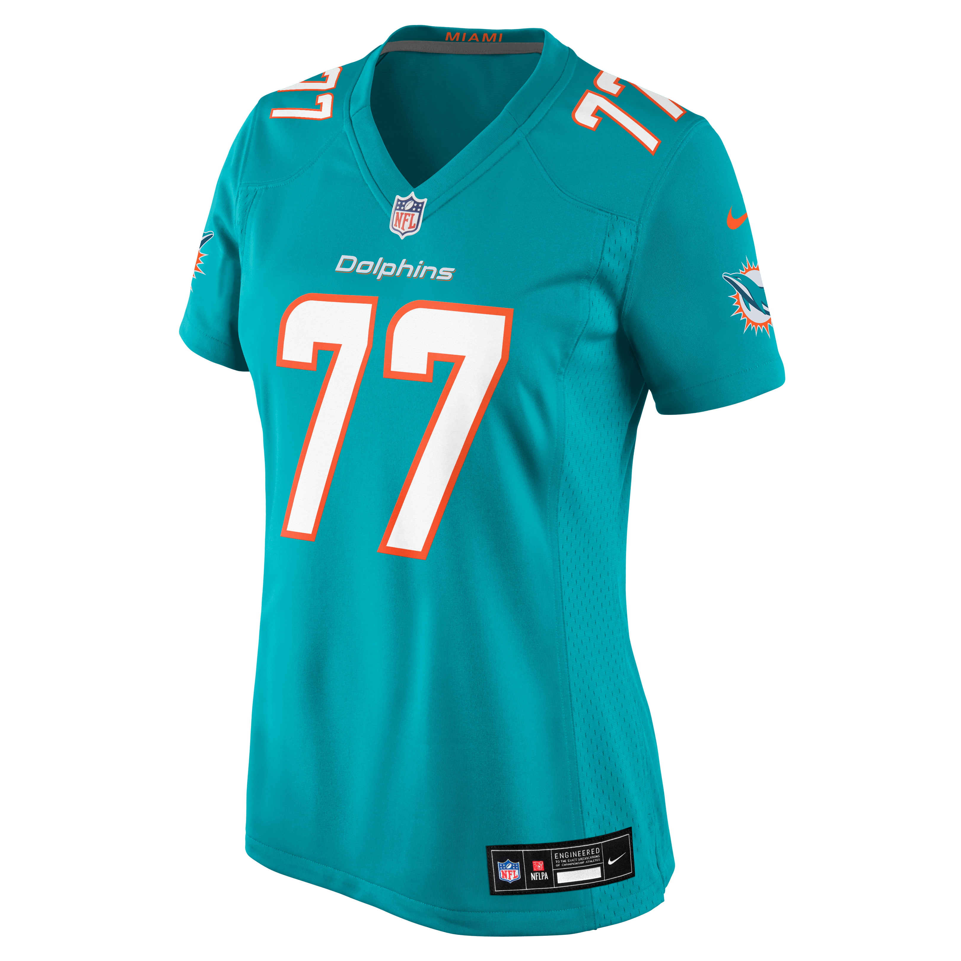 Women's Nike Caedan Wallace Aqua Miami Dolphins Team Game Jersey