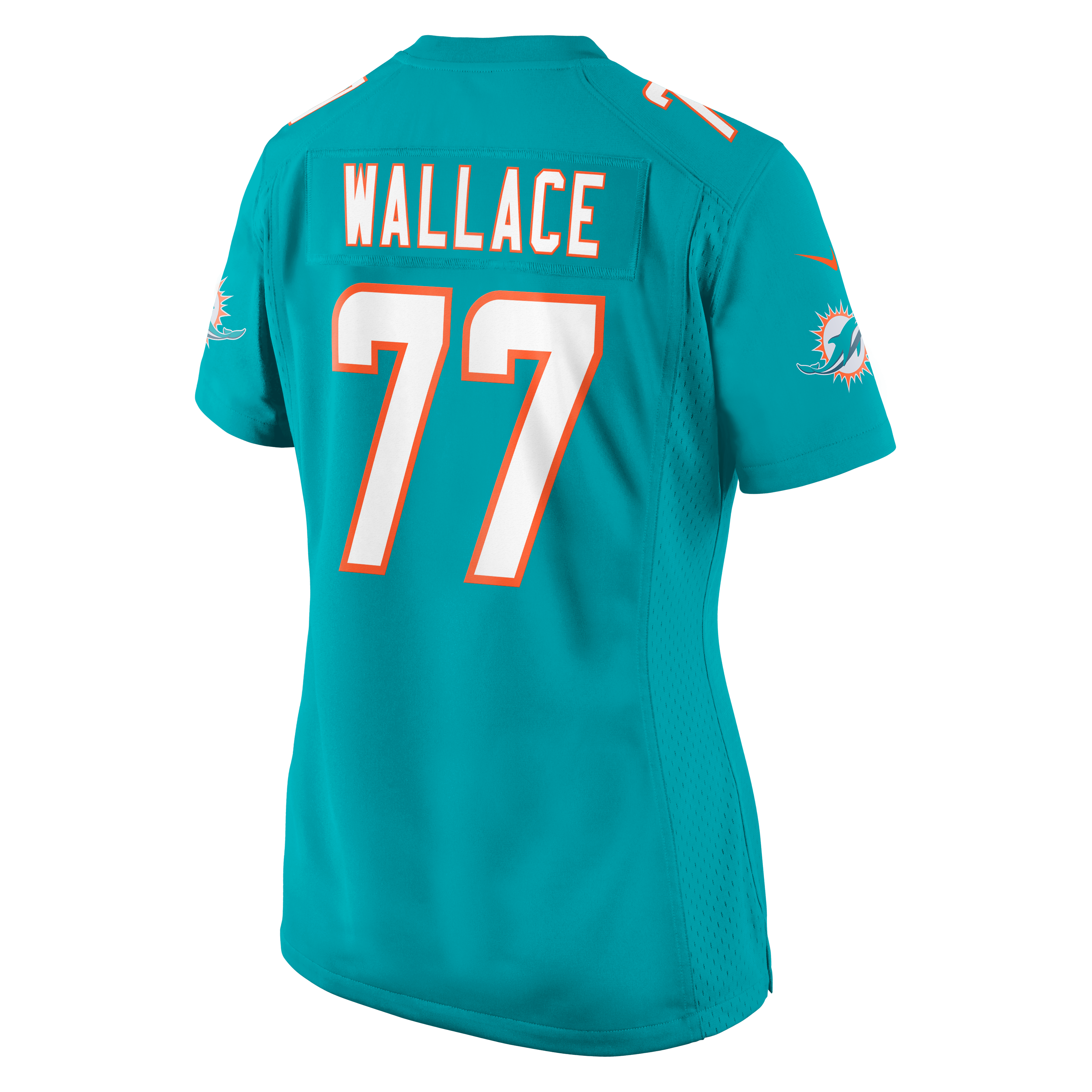 Women's Nike Caedan Wallace Aqua Miami Dolphins Team Game Jersey